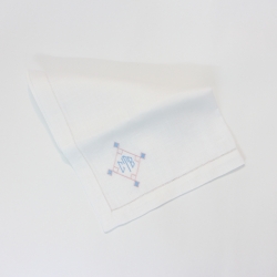 Monogram linen hemstitched linen napkin